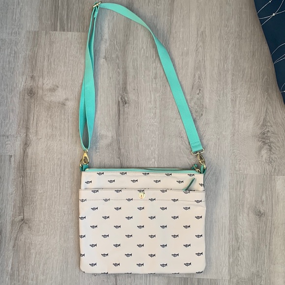 Unworn Fossil crossbody purse with trumpets. - Picture 1 of 5